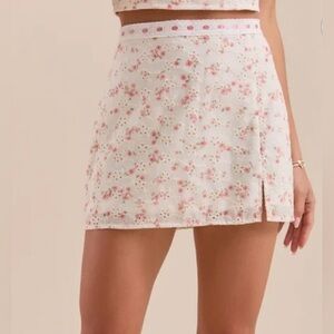 Altar'd State Rose Floral Eyelet Mini Skirt NWT